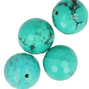 Turkoois kralen facet 14 mm - 4 st. (gekleurd)