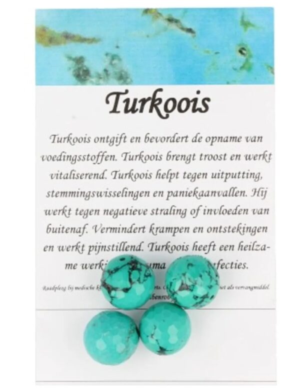 Turkoois kralen facet 14 mm - 4 st. (gekleurd) - Image 5