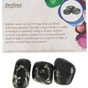 Porfiriet 50 gr. trommelstenen (mt3) met info