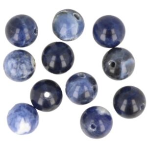 Sodaliet kralen 8 mm - 11 st.