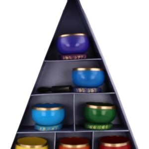 Chakra klankschalen set in driehoekdoos