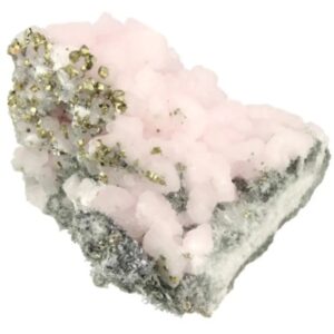 Calciet mangano, Bergkristal en Pyriet ruw, nr.128