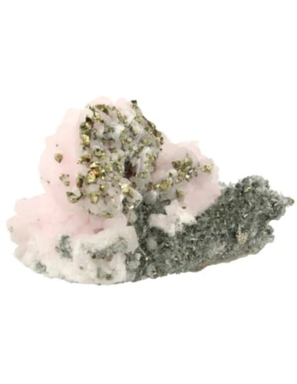 Calciet mangano, Bergkristal en Pyriet ruw, nr.128 - Image 5