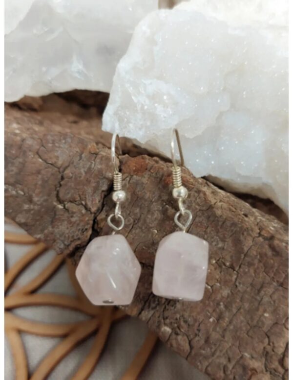 Roze kwarts oorbellen facet - Love Gems - Image 2