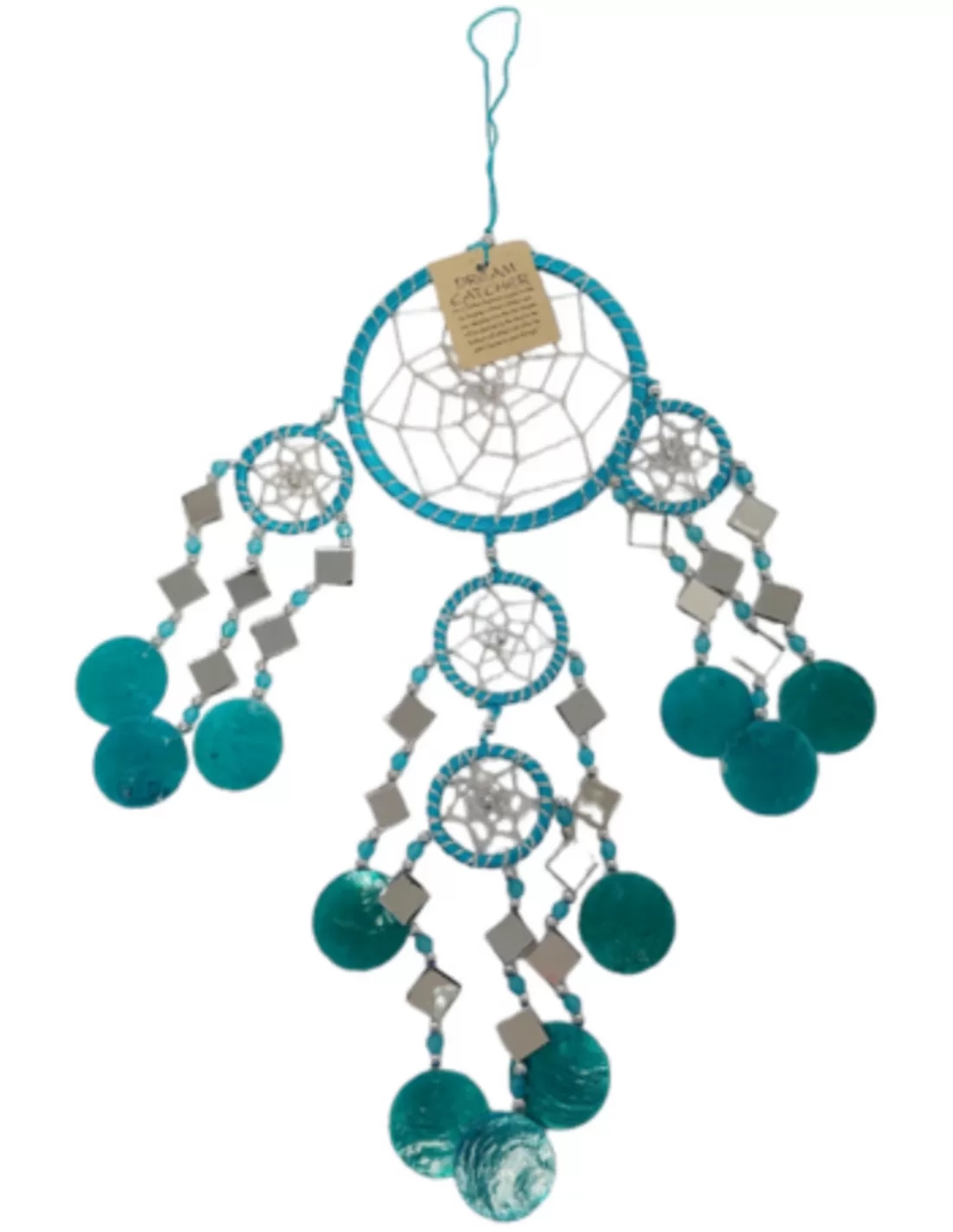 Dromenvanger spiegel-schelp 11CM - Turquoise