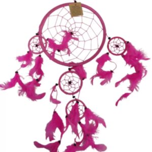 Dromenvanger - 22 cm - Roze - alleen veren