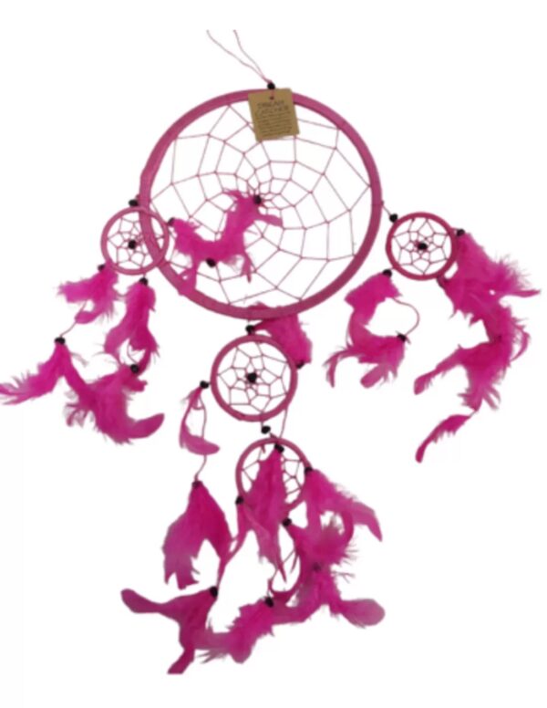 Dromenvanger - 22 cm - Roze - alleen veren