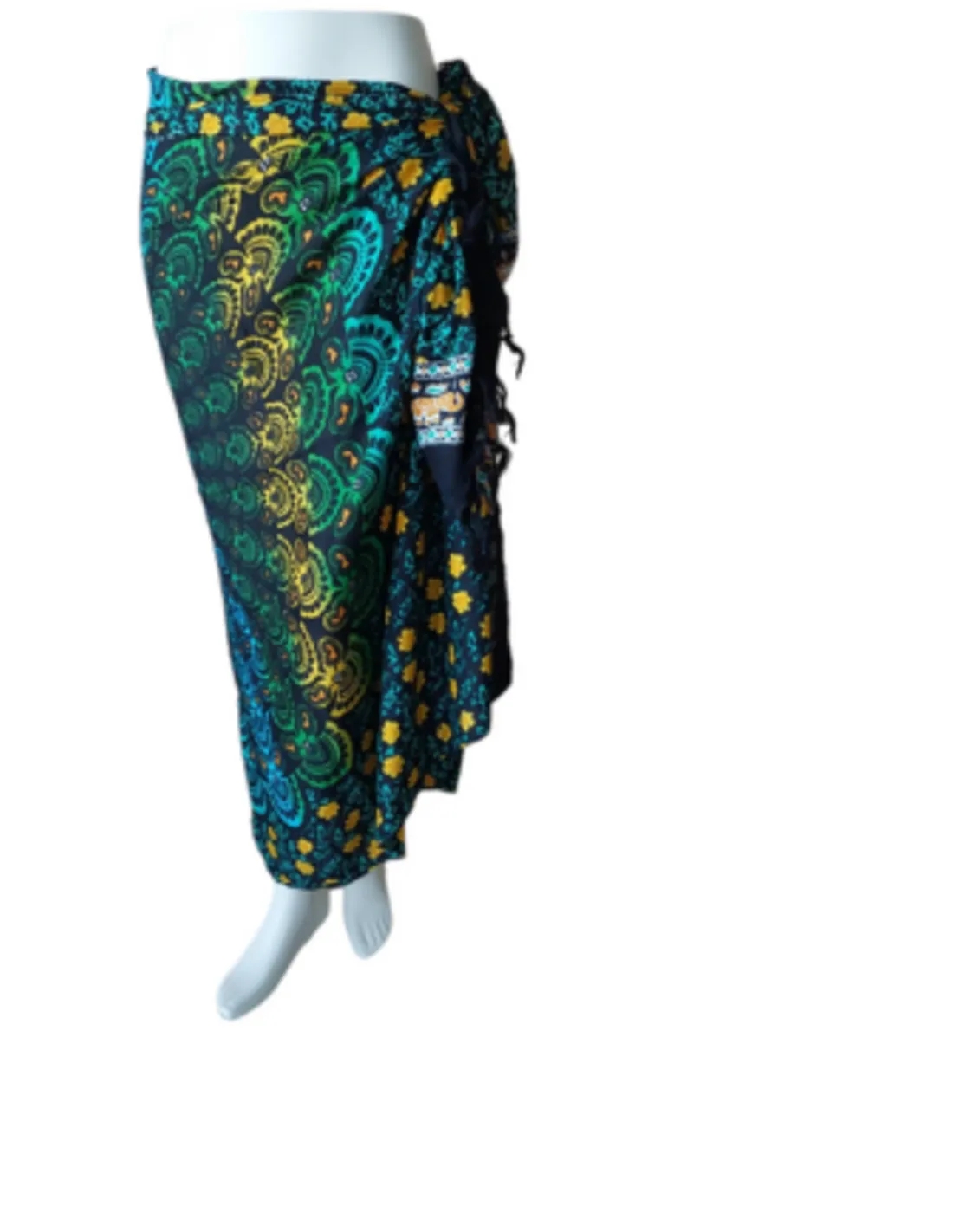 Sarong - 015 - Mandala groen/oranje van Om Namaste - Pareo Saunadoek Wikkeljurk