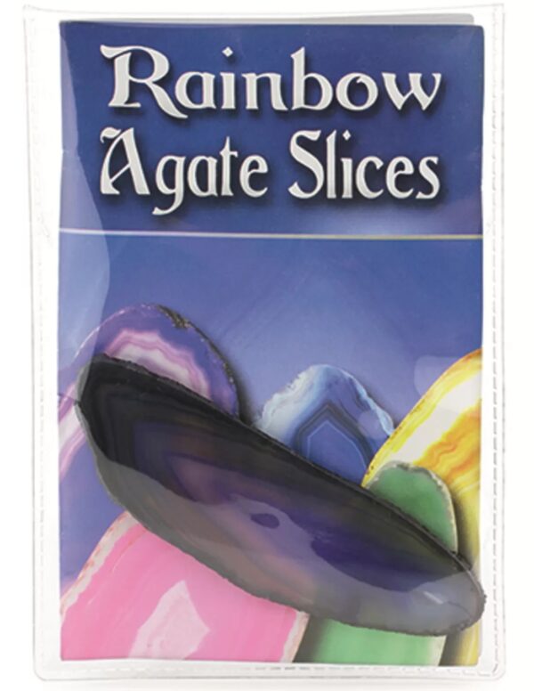 Regenboog agaatschijven displayset 1 st. paars