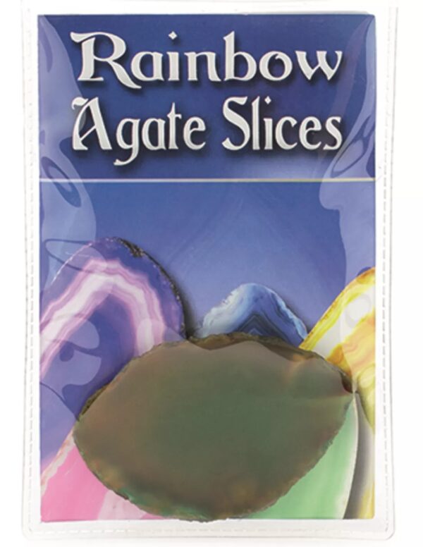 Regenboog agaatschijven displayset 1 st. groen