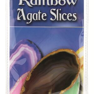 Regenboog agaatschijven displayset 1 st. natuur