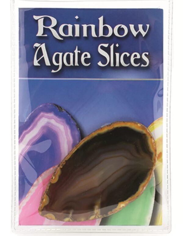 Regenboog agaatschijven displayset 1 st. natuur