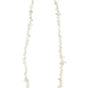 Splitketting Maansteen wit smal