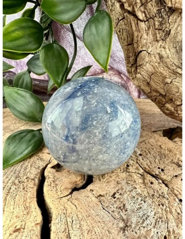 Blauwe kwarts edelsteen bol 40 mm - Image 2