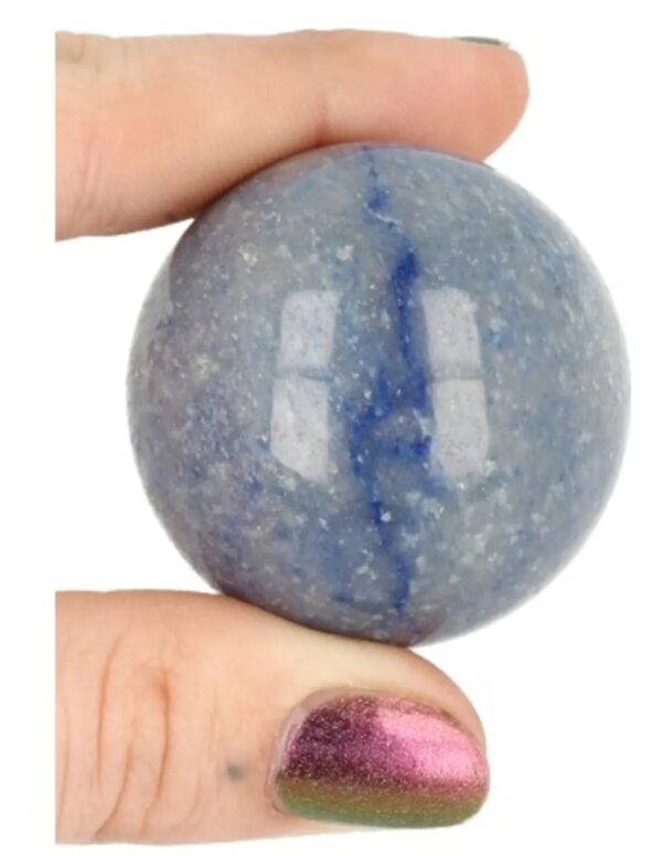Blauwe kwarts edelsteen bol 40 mm - Image 3