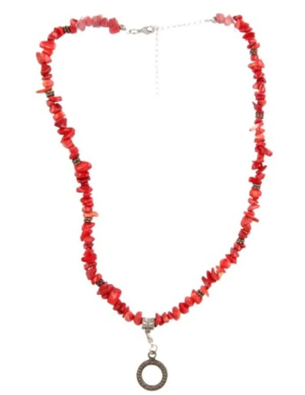 Fashion ketting Koraal donker (imitatie)