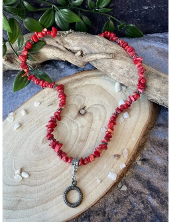 Fashion ketting Koraal donker (imitatie) - Image 2
