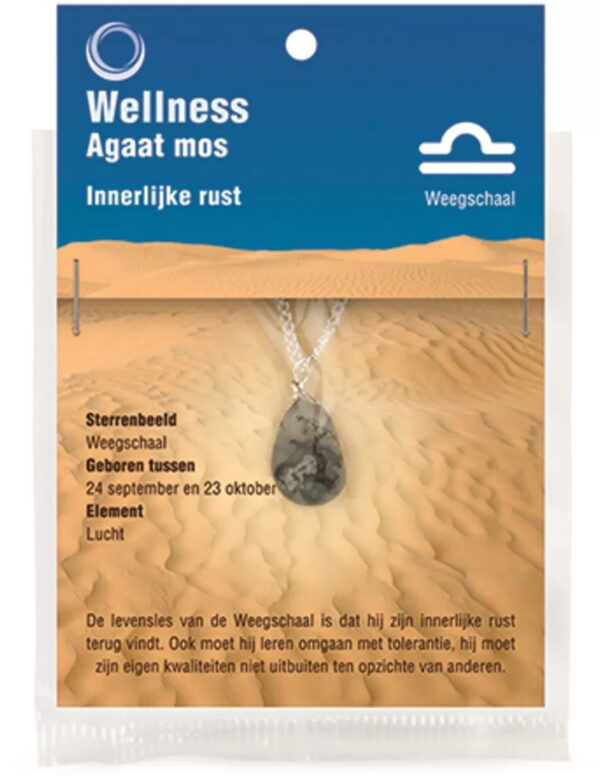 Sterrenbeeld hanger Weegschaal (Agaat mos)