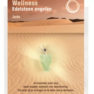 Engelen hanger + kaart Jade Serpentijn