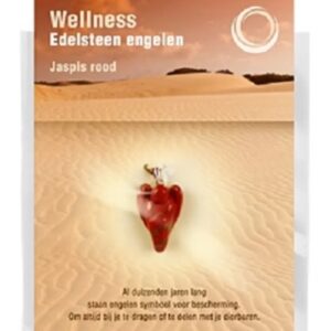 Engelen hanger + kaart Jaspis rood