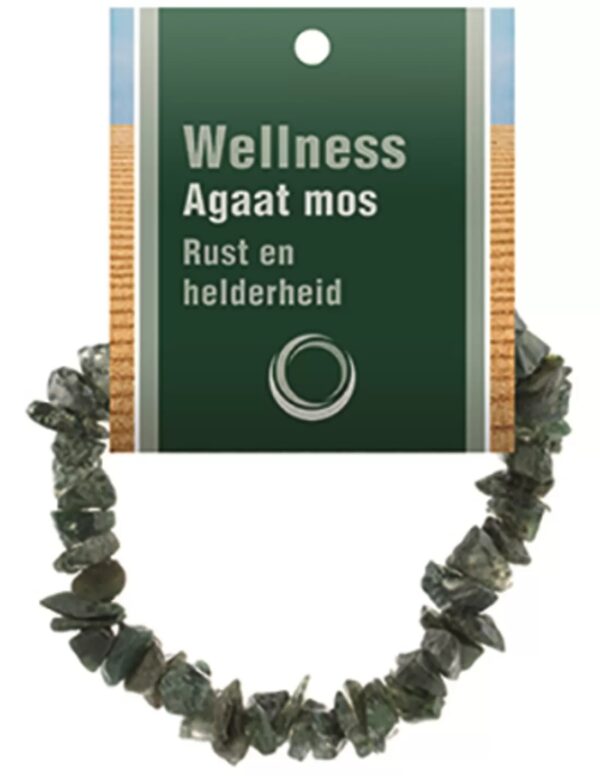 Agaat mos splitarmband + kaart