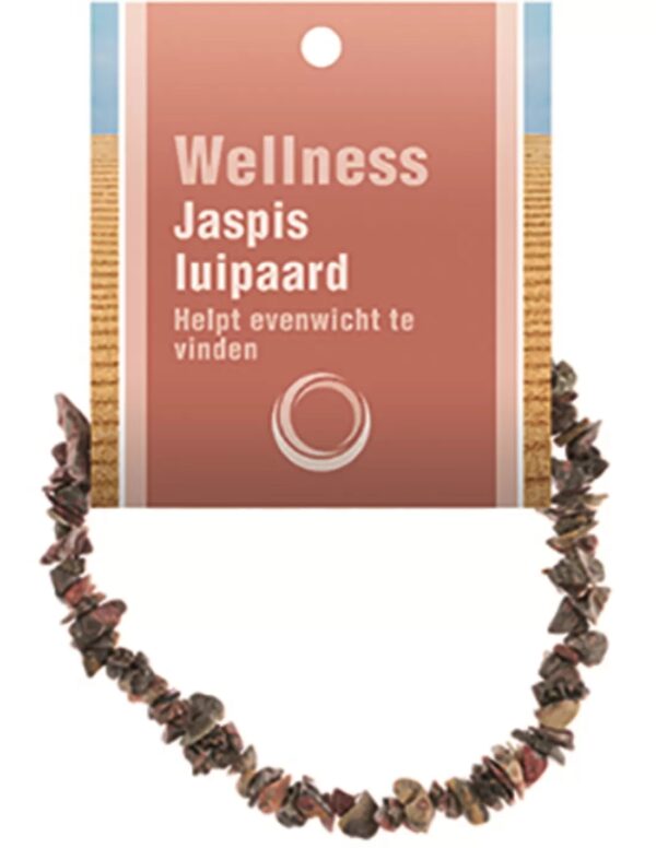 Jaspis luipaard splitarmband + kaart
