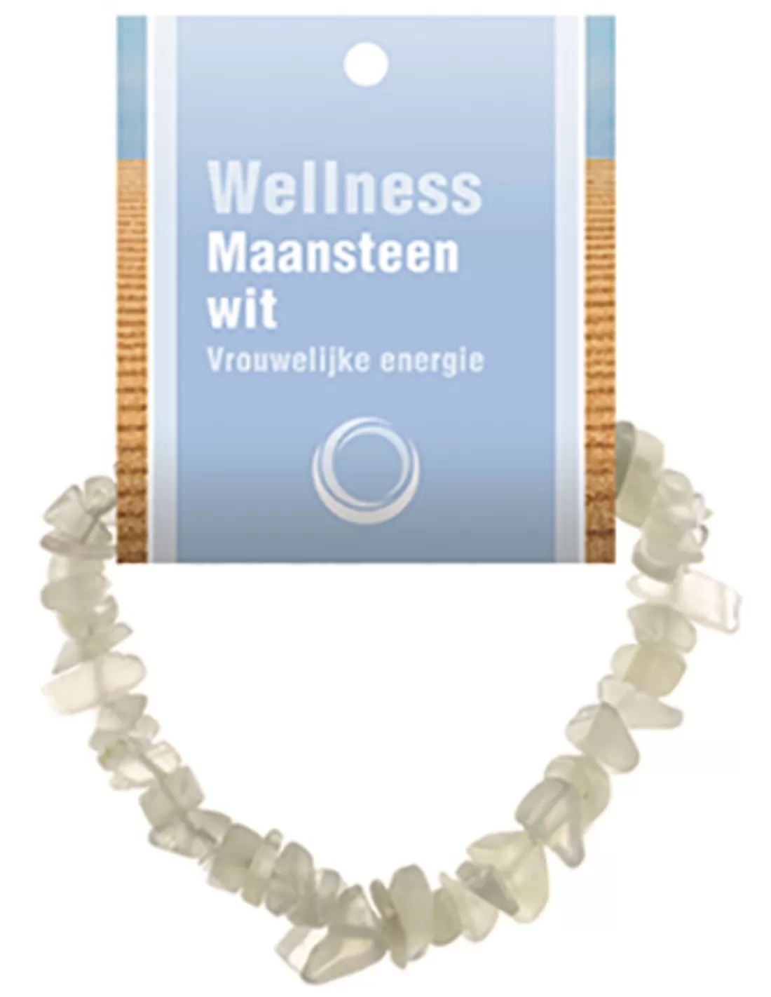 Maansteen wit splitarmband + kaart