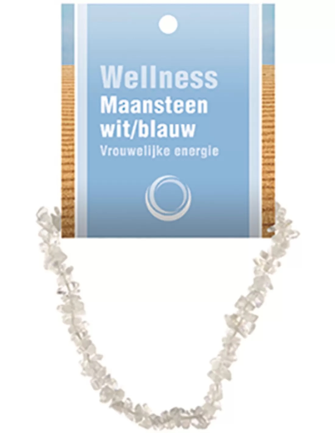 Maansteen regenboog splitarmband + kaart