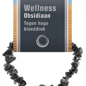 Obsidiaan sneeuwvlok splitarmband + kaart