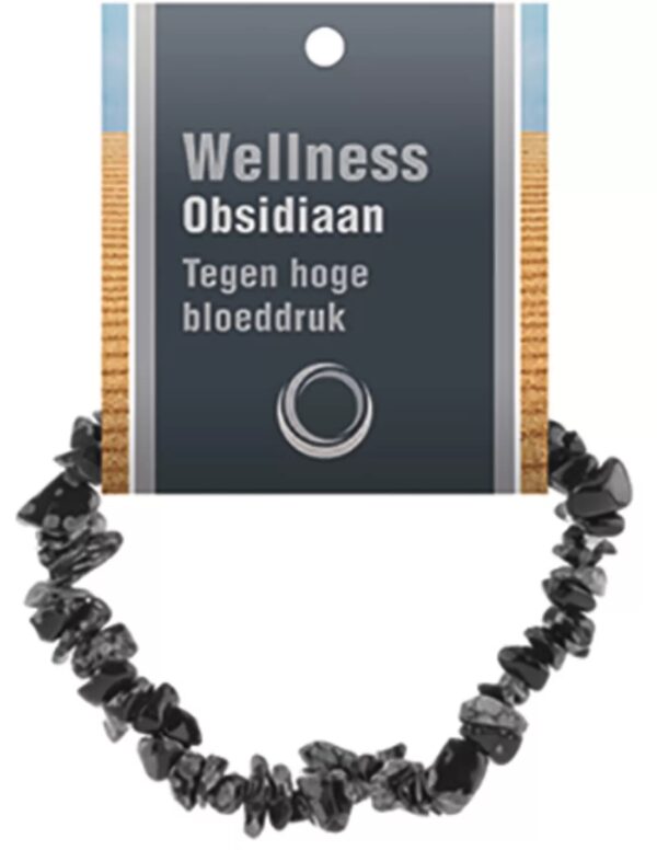 Obsidiaan sneeuwvlok splitarmband + kaart