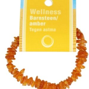 Barnsteen geel splitarmband + kaart
