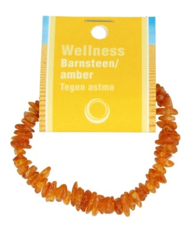 Barnsteen geel splitarmband + kaart