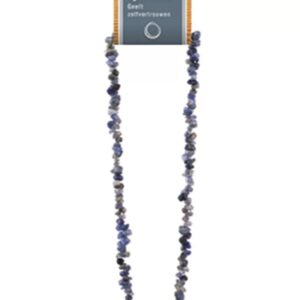 Agaat blauw splitketting + kaart (gekleurd)