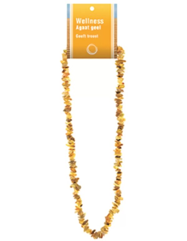 Agaat geel splitketting + kaart (gekleurd)
