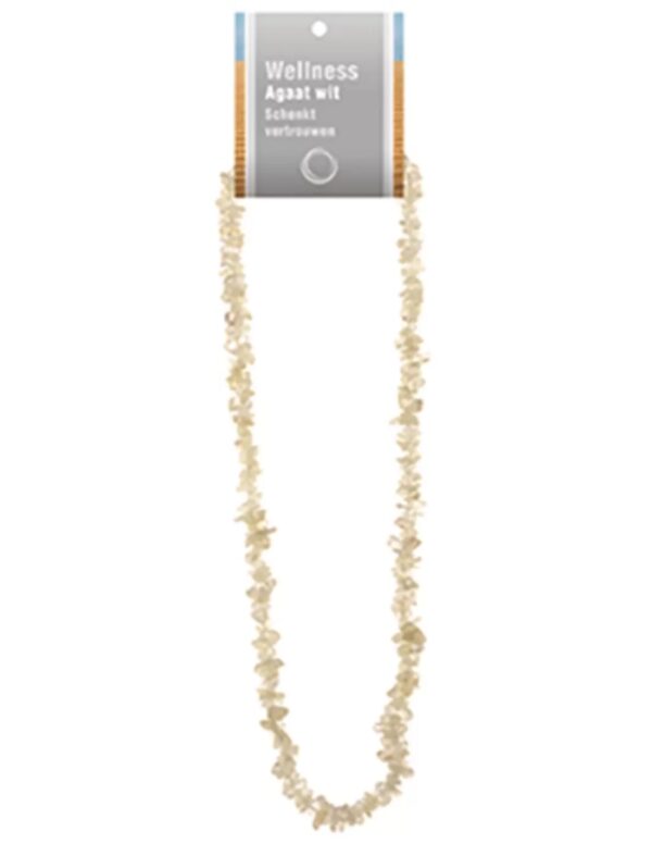Agaat wit splitketting + kaart