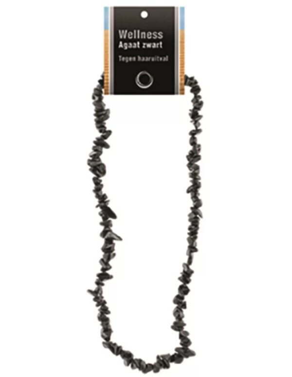 Agaat zwart splitketting + kaart