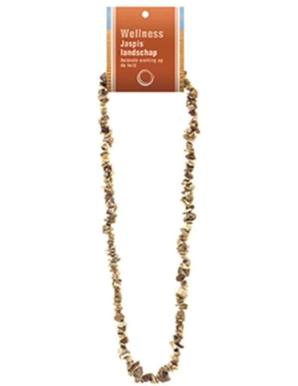 Jaspis landschap splitketting + kaart
