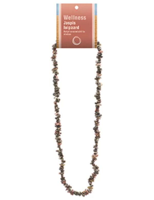 Jaspis luipaard splitketting + kaart