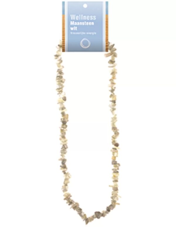 Maansteen wit splitketting + kaart