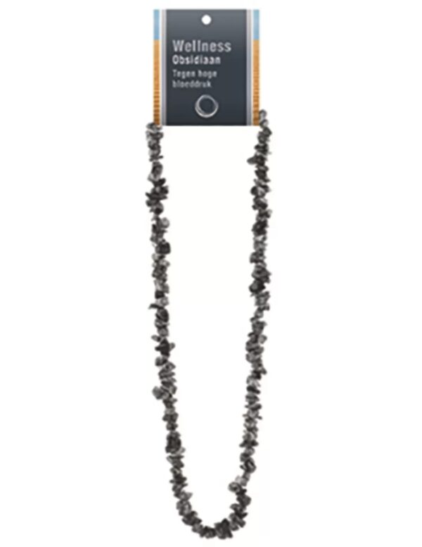 Obsidiaan sneeuwvlok splitketting + kaart