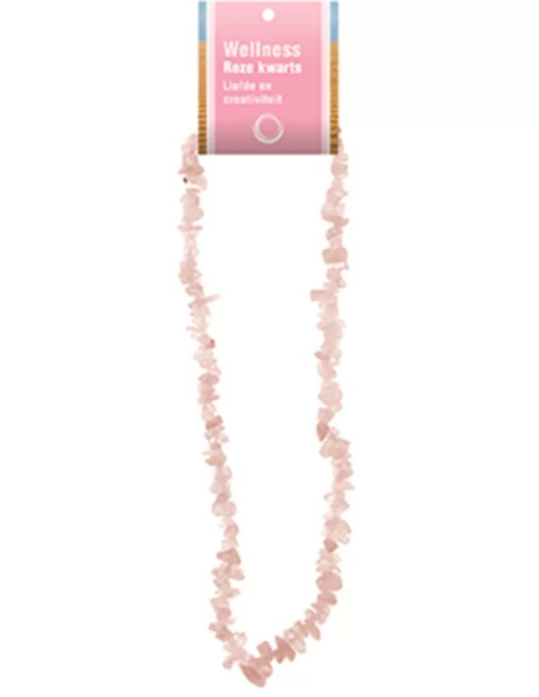Roze kwarts splitketting + kaart