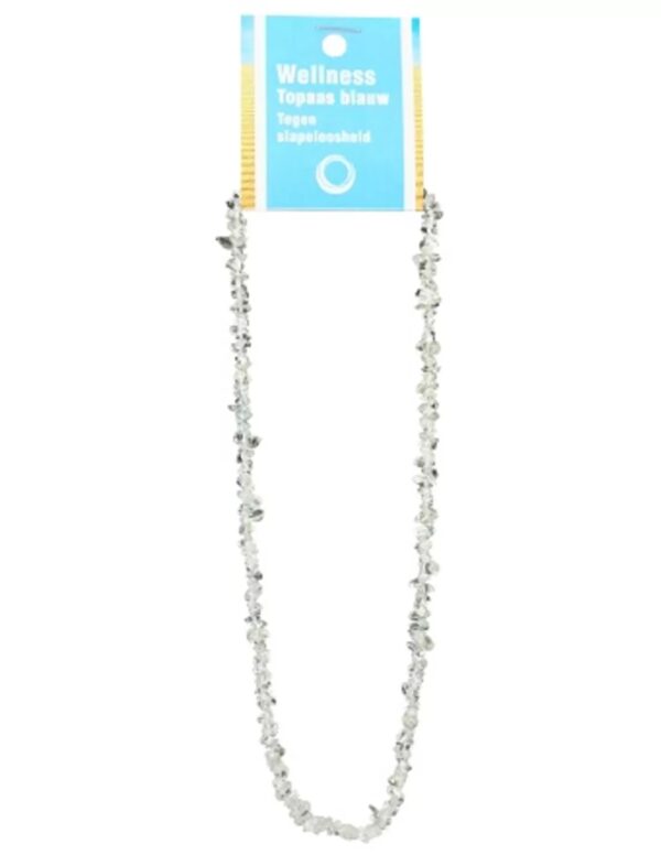 Topaas blauw splitketting + kaart