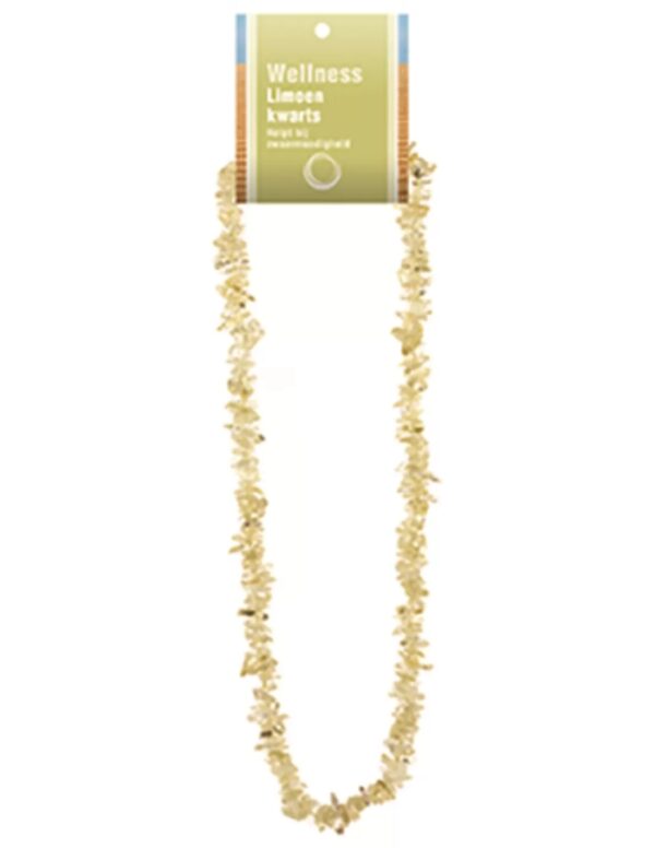 Limoenkwarts splitketting + kaart