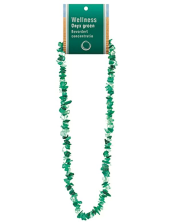 Onyx groen splitketting + kaart
