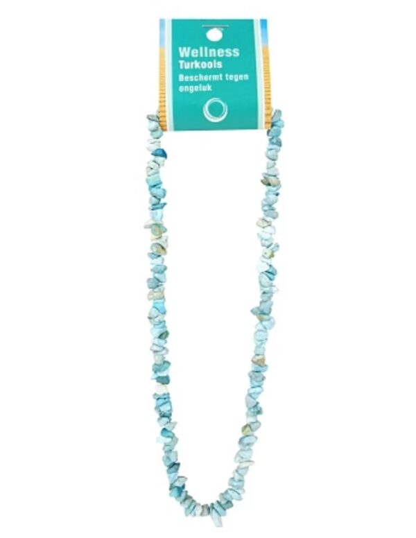 Turkoois natuur splitketting + kaart