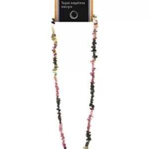 Toermalijn watermeloen splitketting + kaart (multi)