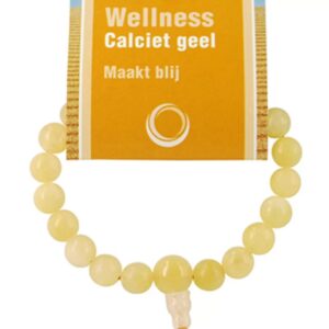 Calciet geel powerbead armband + kaart