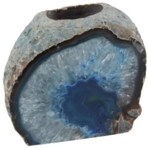 Agaat blauw theelichthouder (gekleurd)