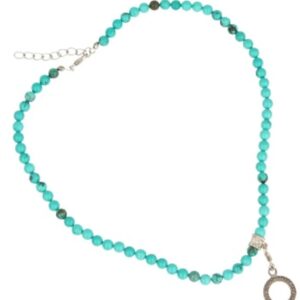 Fashion ketting Howliet blauw 6mm kralen (bijgekleurd)