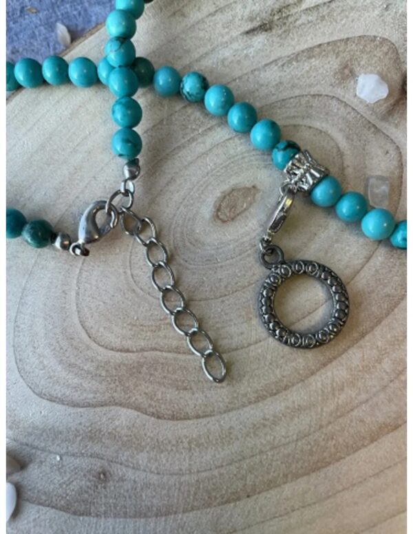 Fashion ketting Howliet blauw 6mm kralen (bijgekleurd) - Image 2